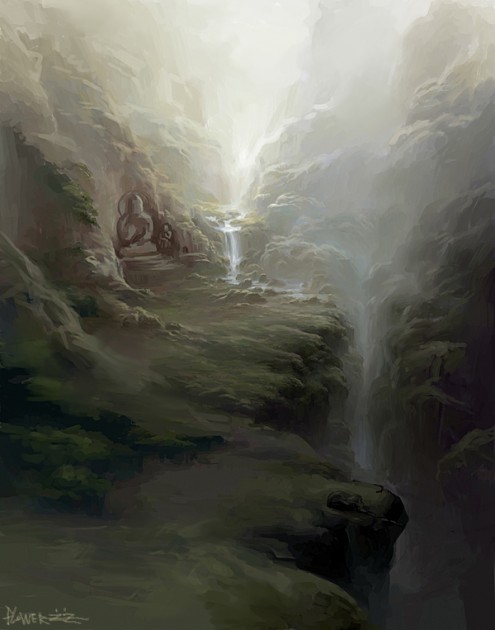 Buddha_Stream_by_FLOWERZZXU cg environment buddha stream