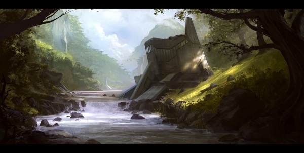 Jungle_outpost_by_AndreeWallin cg environment jungle
