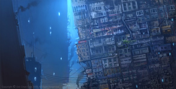 Night_city_by_cgooi cg environment night city