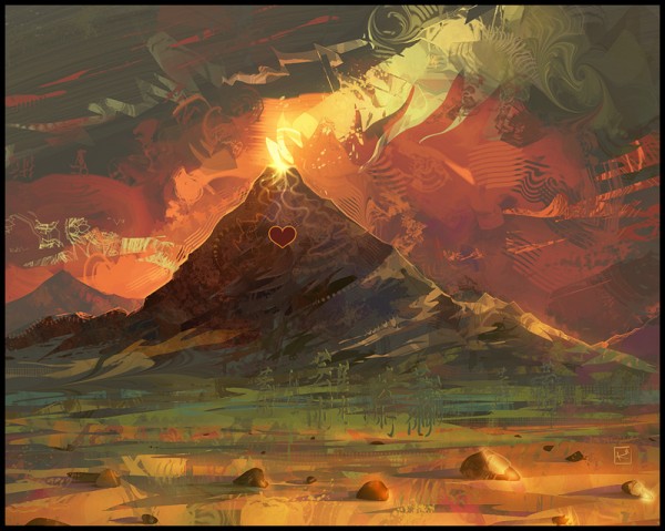 Volcano_Heart_by_k_tim cg environment volcano heart