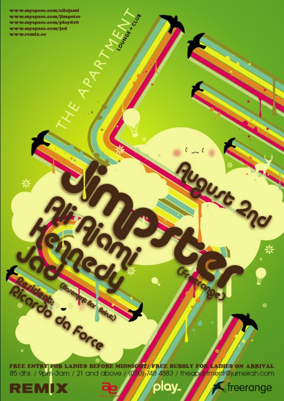 JIMPSTER_at_THE_APARTMENTS_by_Dozign Flyer Design Jimpster