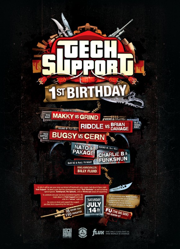 TechSupport_Birthday_Gig_by_Crittz Flyer Design Birthday