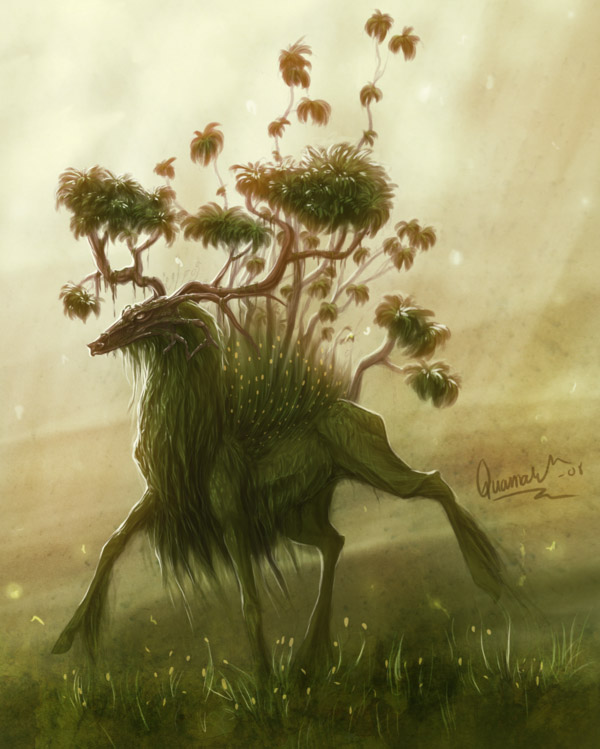 The_Spirit_of_the_Forest_by_Tiretin Digital Painting Forest Spirit