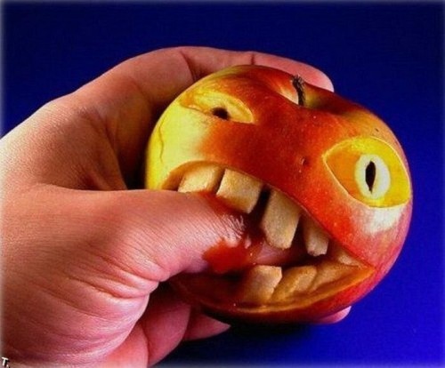 apple eat humorous photography