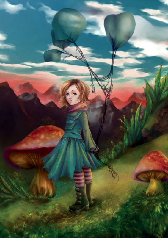 ___mushroom_hideout____by_vinegar Digital paintings Mushroom