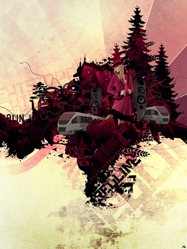 redline_by_moodSwing08 Digital Art Red Line