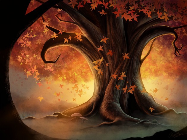 Autumn_Tree_by_Angela_T Digital Painting Autmn Tree