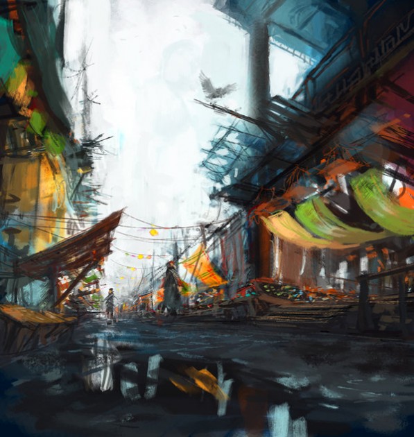 Bazaar_by_syarul Digital Painting Syarul