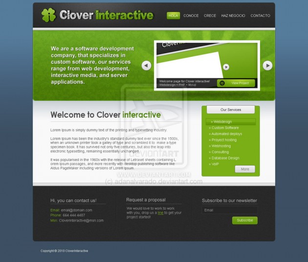 clover web site design