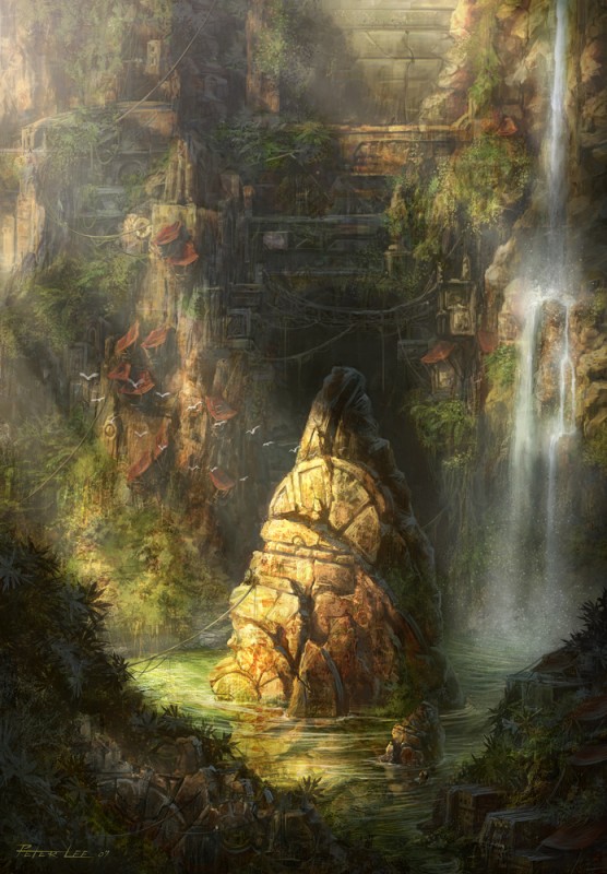 Fantasy_Island_by_peterconcept Digital Painting Island