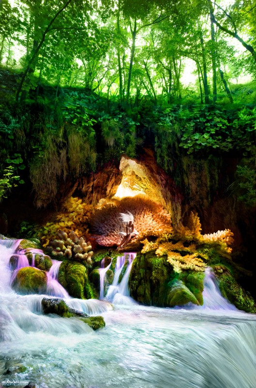 Halcyon_falls_by_alexiuss Digital Painting Falls