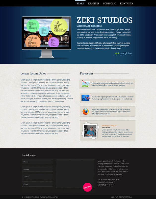 portfolio web design interface