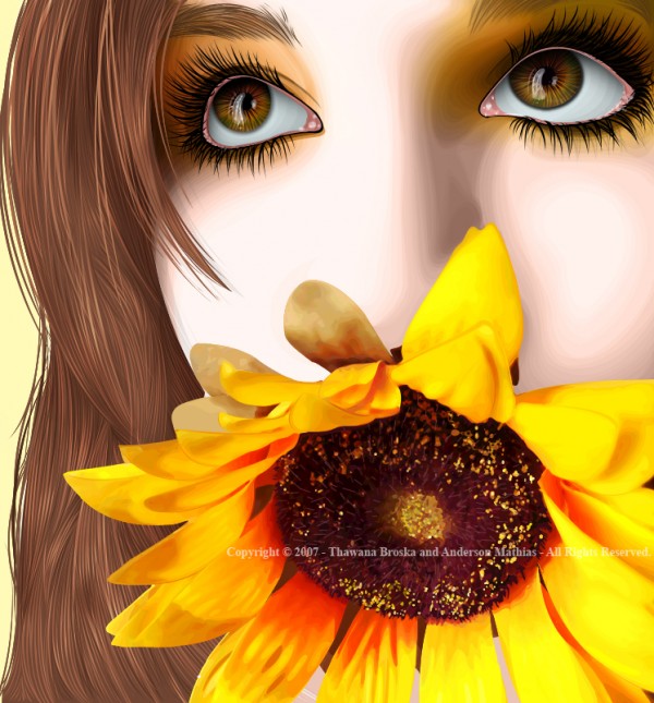 Sunshine_by_AndersonMathias vexel illustration girl flower