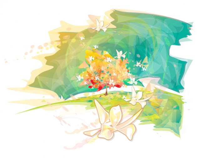 Tree_Sunset_by_sinrevelar vexel illustration tree sunset