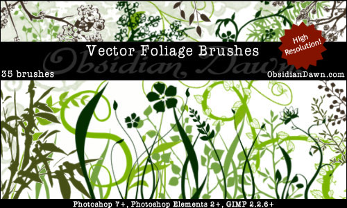 plant foliage vector brushes