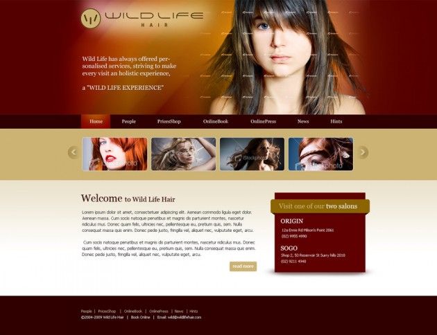 wildlife web design interface