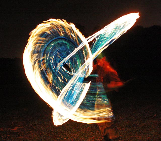 blue green fire photography