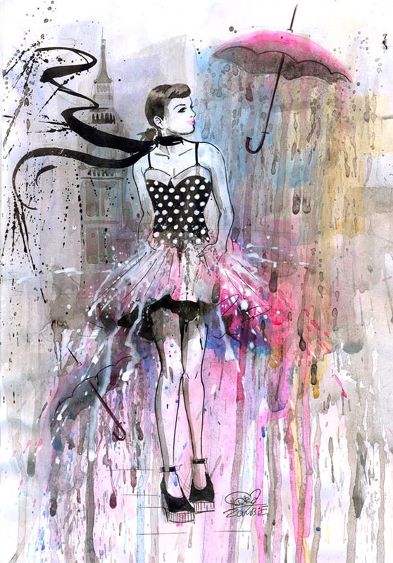 GIRL_by_Lora8 girl traditional painting splutter