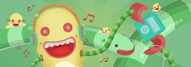 Music vector character illustration