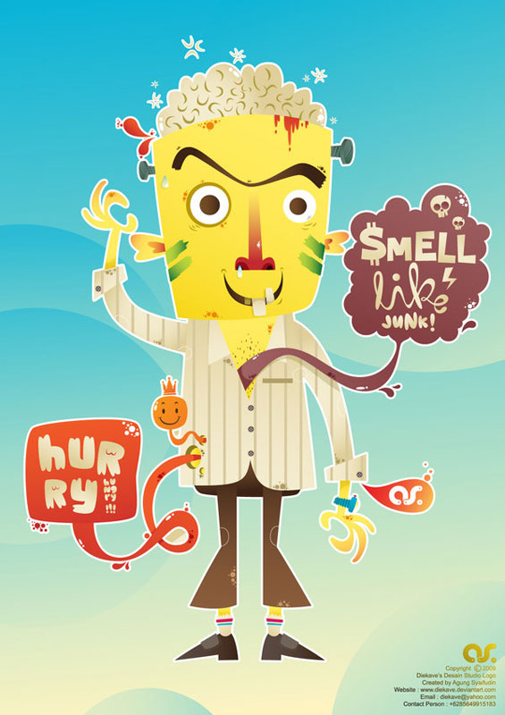 smell vector character illustration