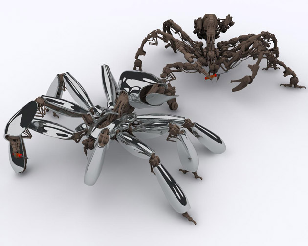 realistic 3d spider bot