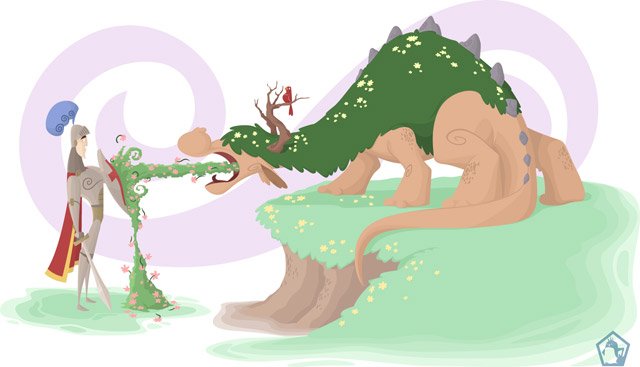 scary dragon vector illustration