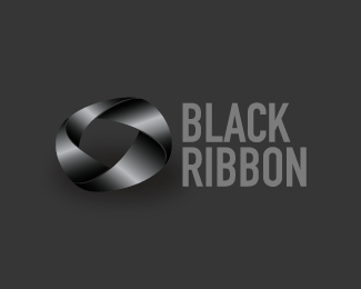 black ribbon logo