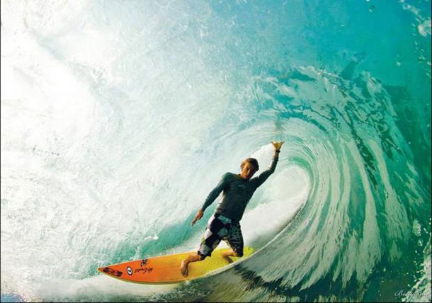 sea surfing wave touching