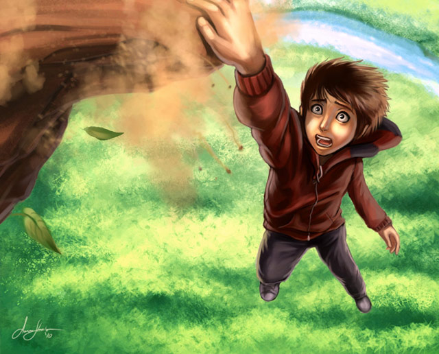 Alluro__Cliff_hanger_by_eronzki999 cliff hanger digital painting