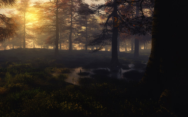 autumn mist realistic 3d
