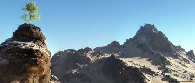 tree mountain realistic 3d landscape