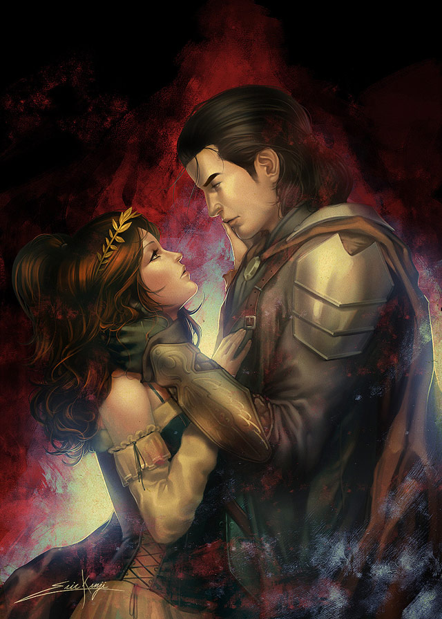 Through_Your_Eyes_by_erickenji couple digital painting