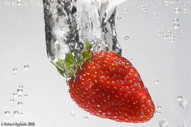 strawberry high speed photography