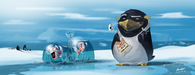 smart_penguin_by_ReevolveR smart pengiun character illustration