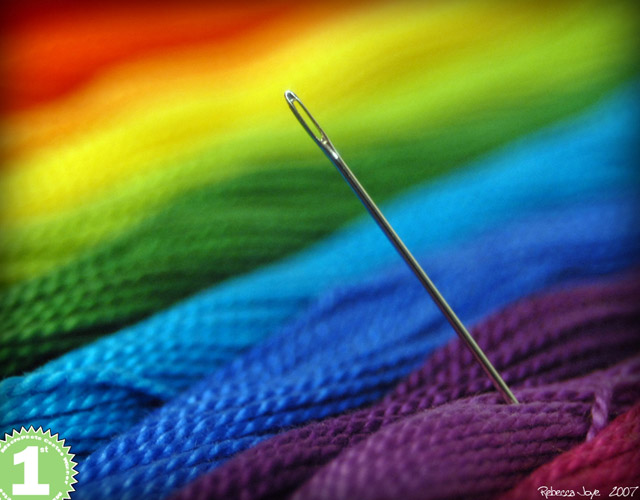 needle and thread colorful photography
