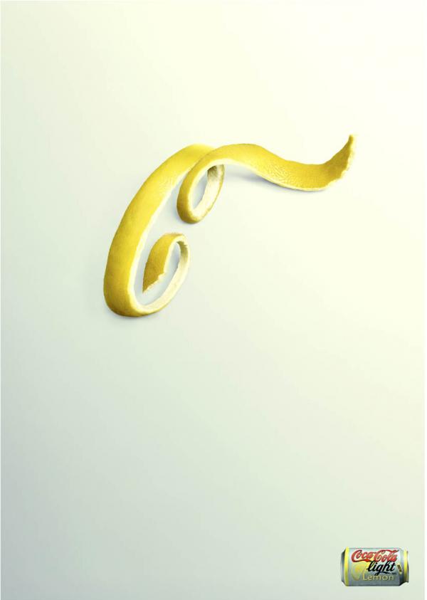 Coca cola lemon conceptual logo