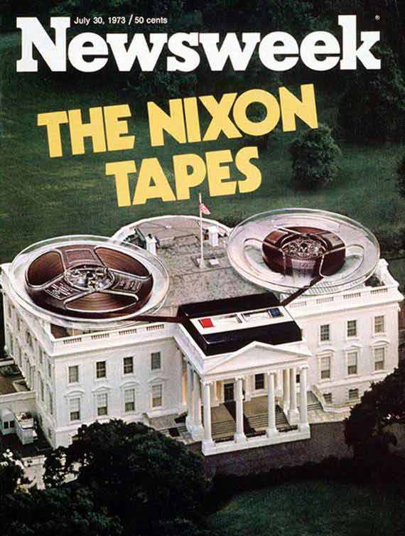 newsweek magazine logo. nixon tapes magazine title