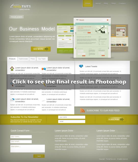 elegant web design tutorial photoshop