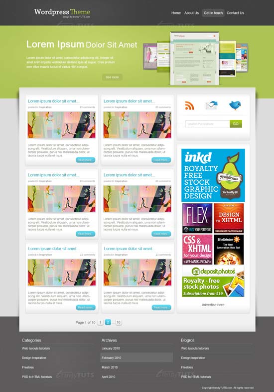 wordpress theme design photoshop tutorial