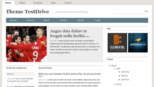 Mimbo Theme Wordpress Magazine Grid layout