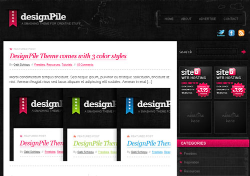 Design Pile WordPress Theme Free download magazine