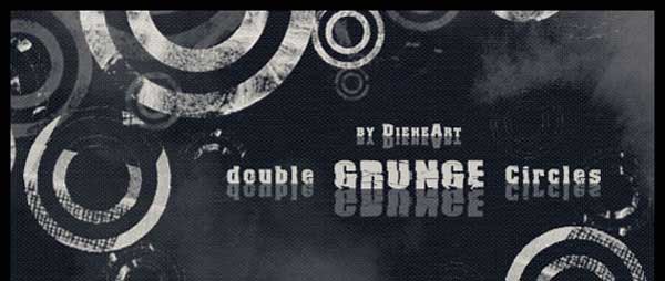 Circle Type Brushes for Photoshop Double Grunge Circles