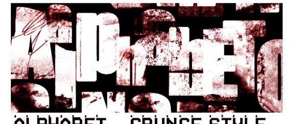 Grunge Brushes of English Grunge Alphabet