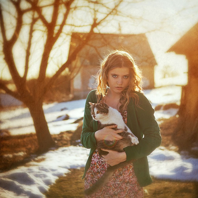 girl,cat photography
