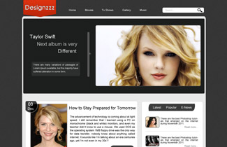 Free PSD Template for Entertainment and Lifestyle Blog