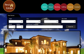 Download PSD Web Template for a Real Estate Website