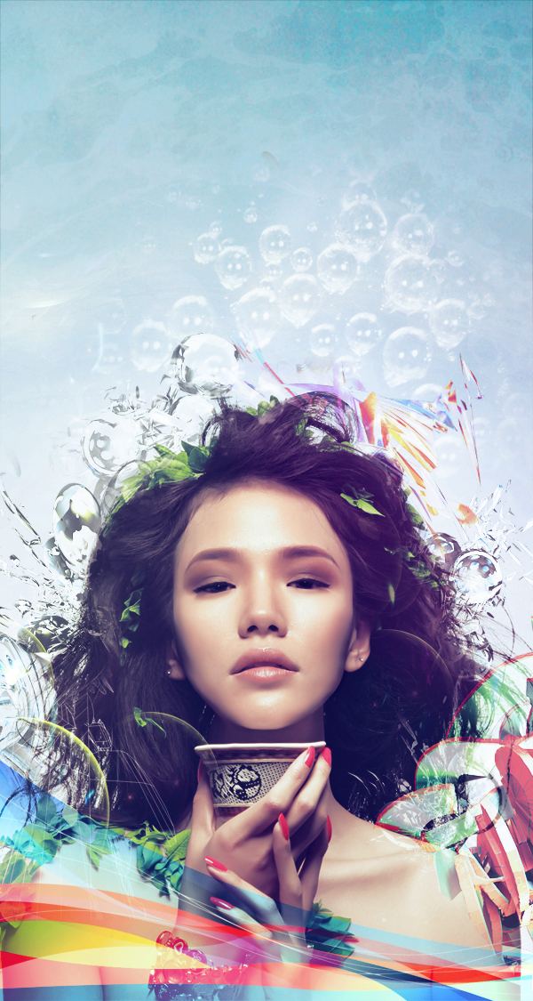 Manipulate the Colorful Portrait ‘Transcendental’ july 2012 Photoshop tutorials round ups