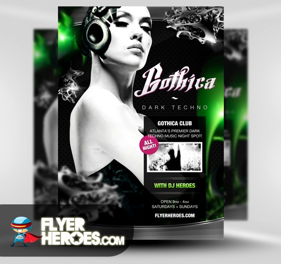 Gothica – Techno Flyer Template gothic flyer