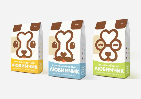 Сookies for dogs. Package creative and colorful packaging designs for cookies