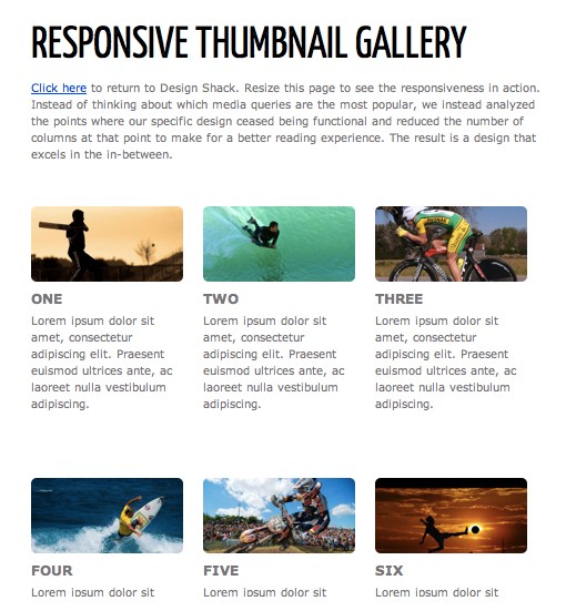 How to Build a Responsive Thumbnail Gallery tutorial. 